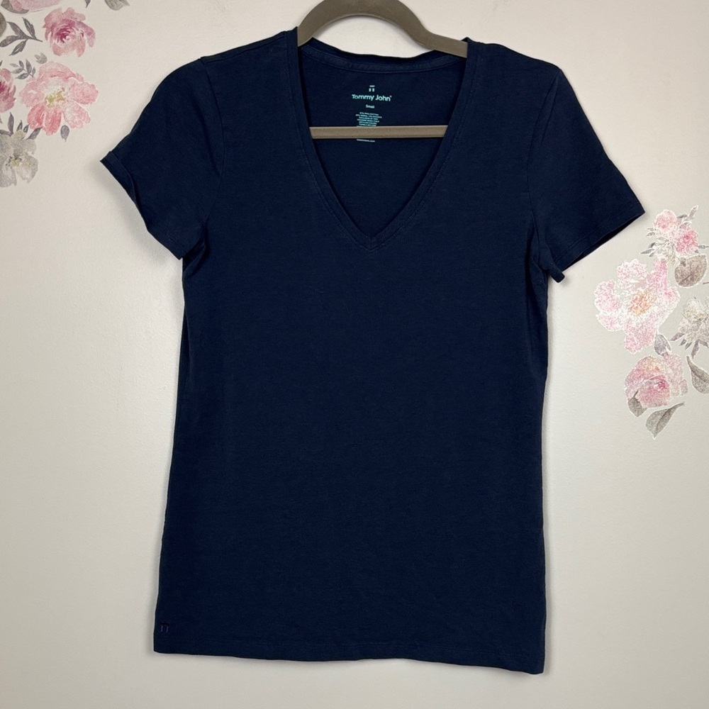 Tommy John Dark Blue V-Neck Tee - S
